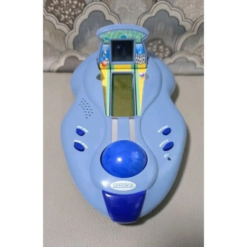 WORKING Radica King Pin Bowling Handheld Electronic Travel Game Roller Ball 2001